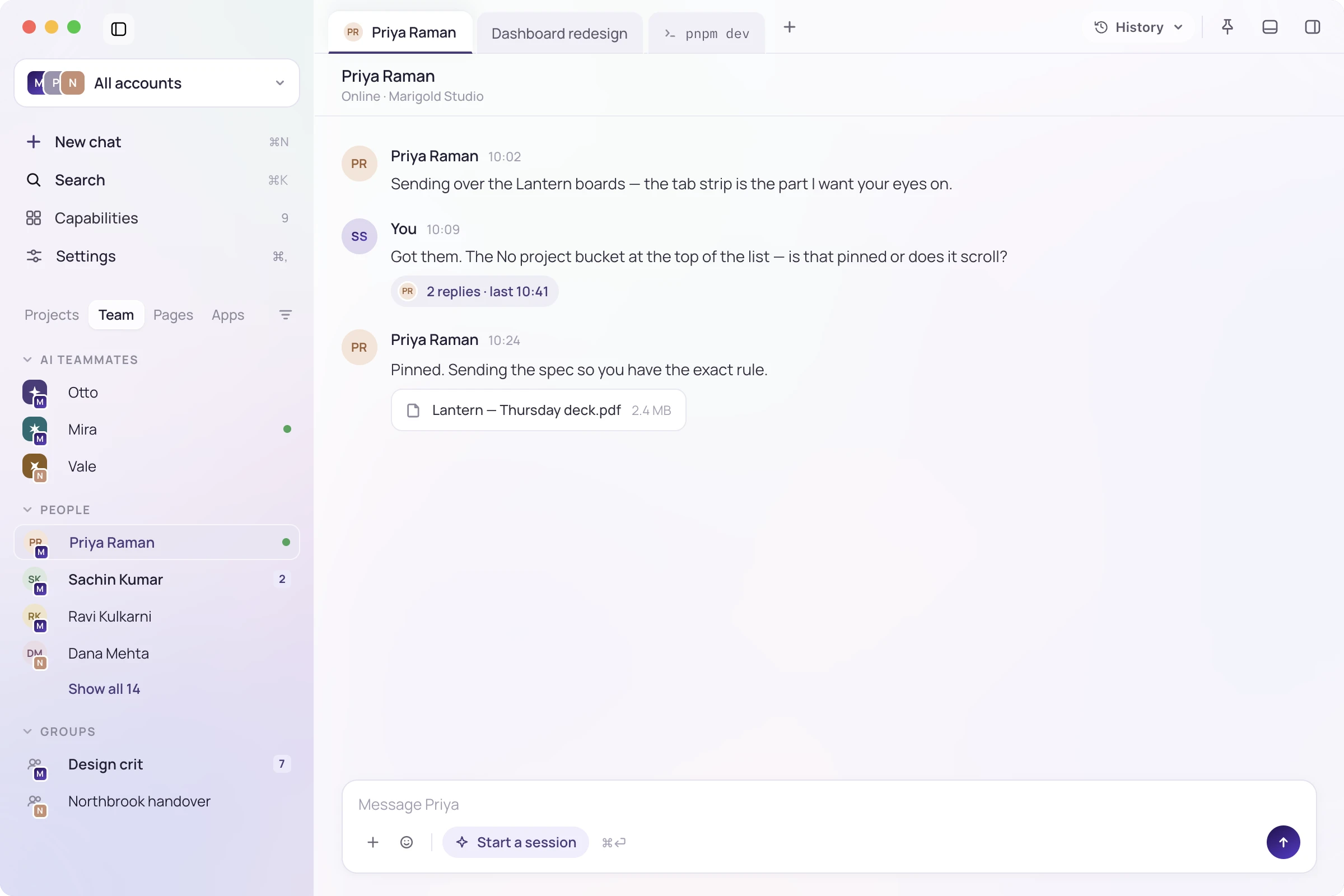 Invite your colleagues: Alfred workspace design preview
